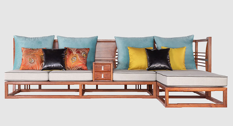 房山中式家居装修实木沙发组合家具效果图
